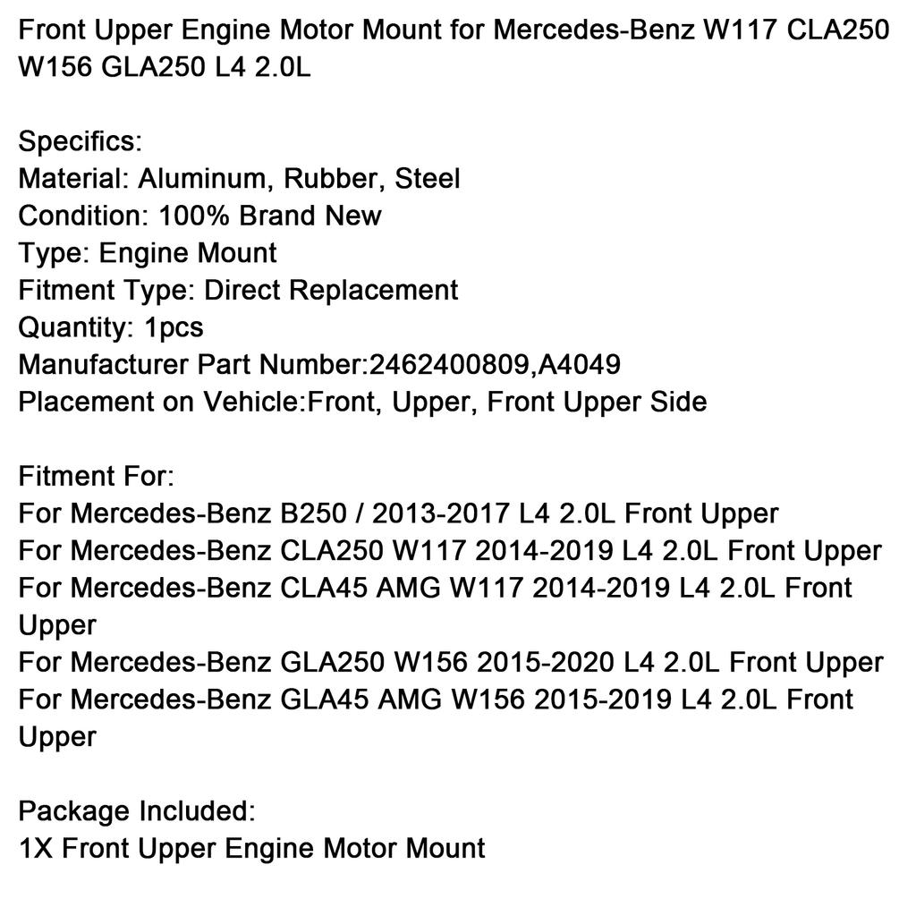 Engine Motor Mount 2462400809 For Mercedes-Benz W117 CLA250 W156 GLA250 L4 2.0L