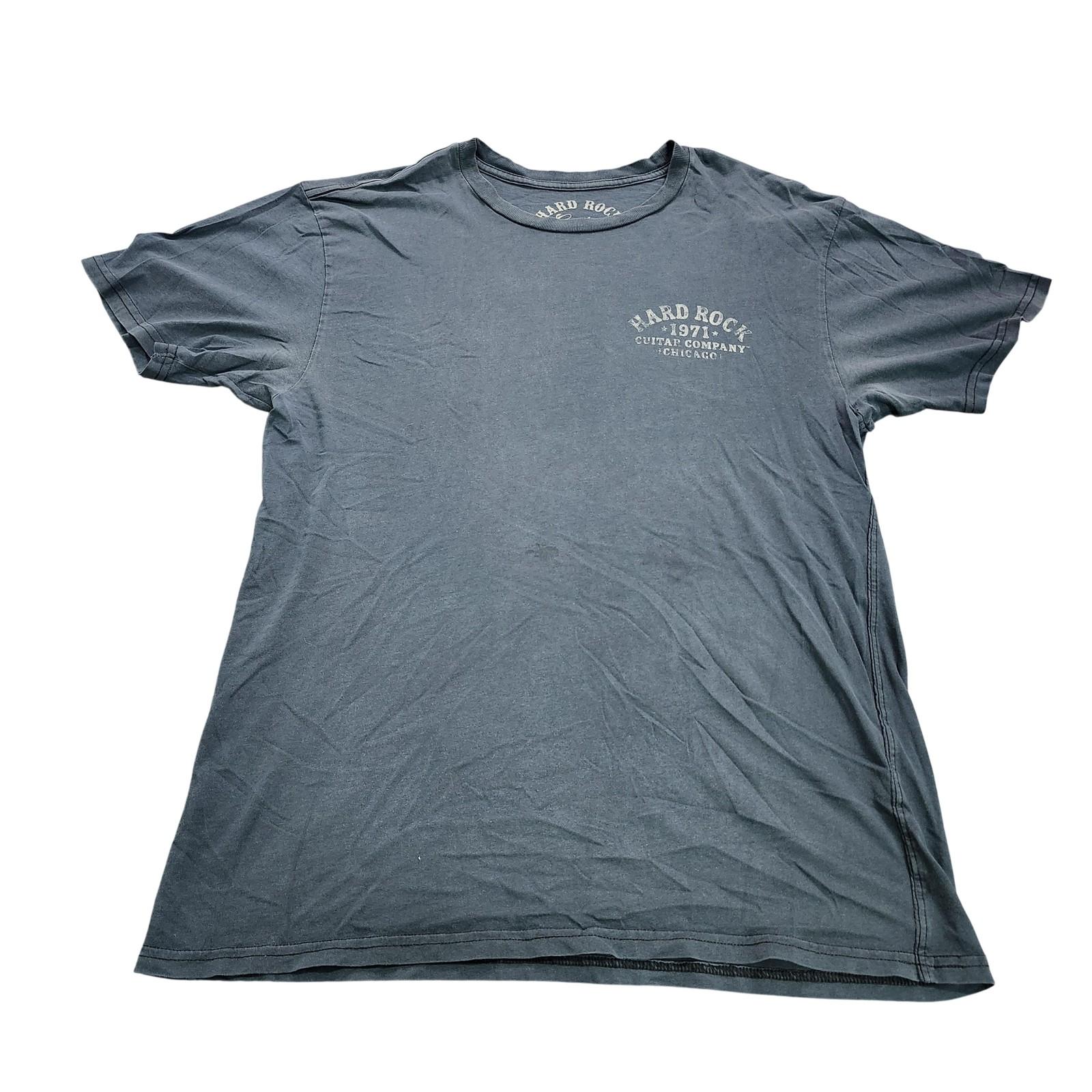Hard Rock Shirt Mens Large Gray Guitar Company 1971 Chicago Graphic Tee Tagless Unisex T-Shirt M