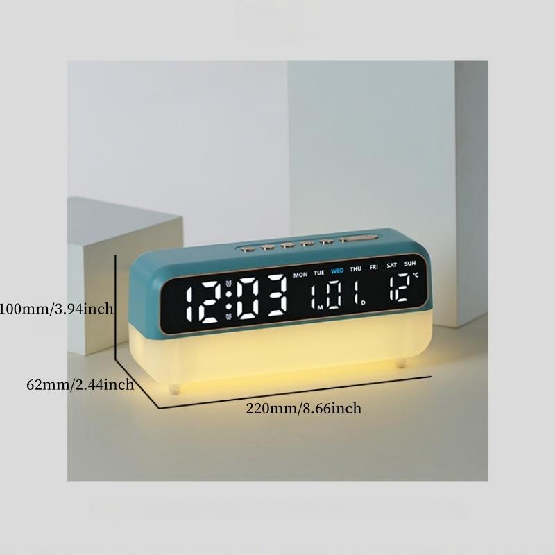 LED Digitaler Wecker Sprachsteuerung Temperatur Datum Wochentag Anzeige Timer Helligkeitseinstellung Elektronische Tischuhr Mit Umgebungslicht 12/24H