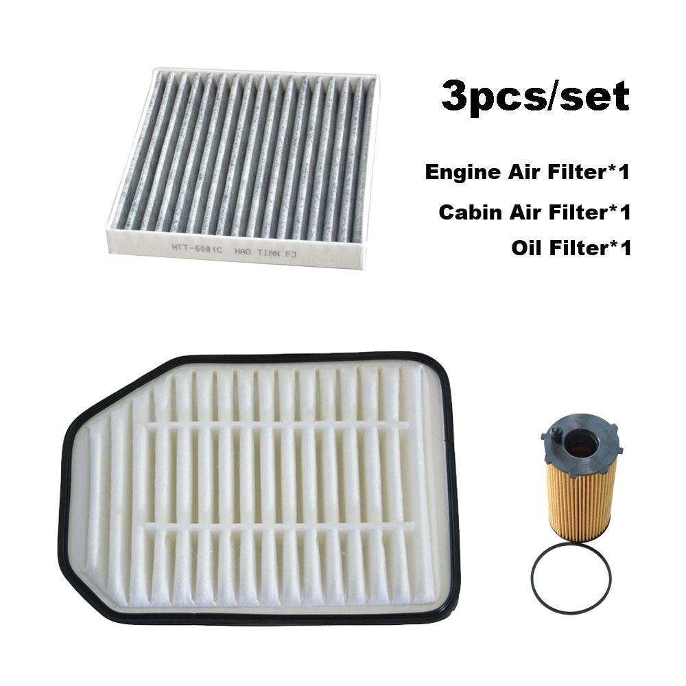

3pcs/Set Enigne Cabin Air Cleaner Oil Filter for Jeep Wrangler (JK) 2.8TDI-Diesel 2007-2018 Auto Parts 53034019AD 68233626AA 3pcs Set