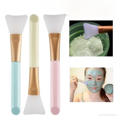Brosse à masque capillaire souple en tige blanche Brosse à masque en silicone Brosse à maquillage Brosse de beauté Brosse à film Applicateur de masque