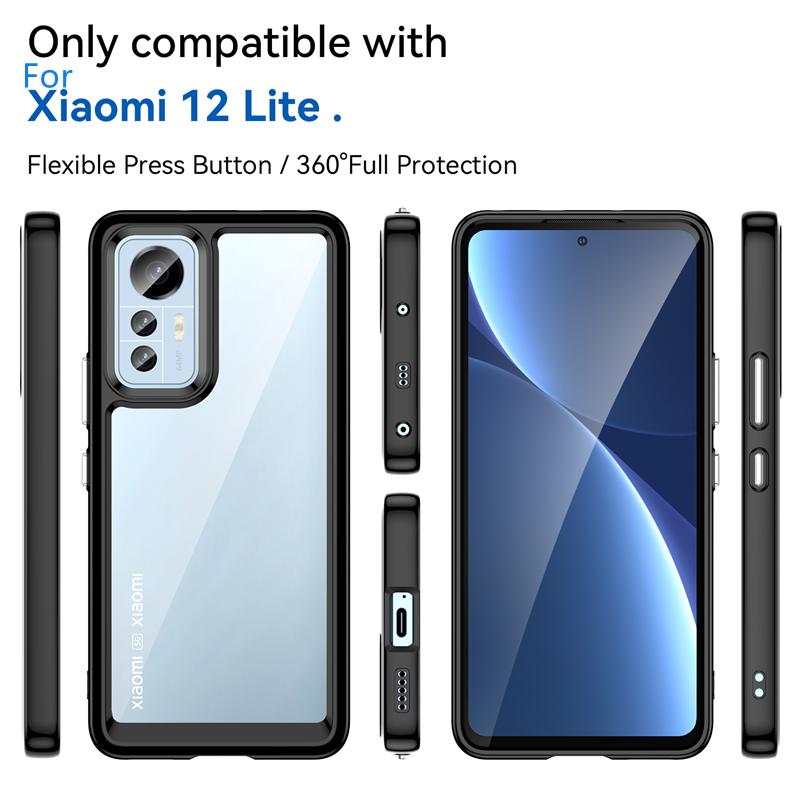 For Cover Xiaomi Mi 12 Lite Case Mi 12 Lite Pro 12X Capas Shockproof Transparent Multicolour Clear For Fundas Mi 12 Lite Cover