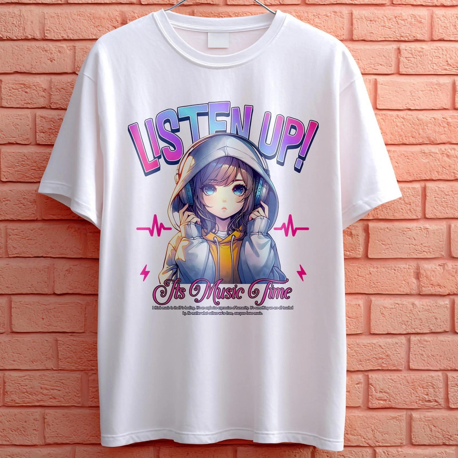 

LISTEN UP! 001 Girl Anime/Manga Adult / Childrens t shirts/t-shir cotton 130