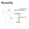 Musiclily Pro Alnico 5 Precision Bass Pickup Split for Precision Black PB-60S Set, Coil, 10.5K, 4-String Bass,