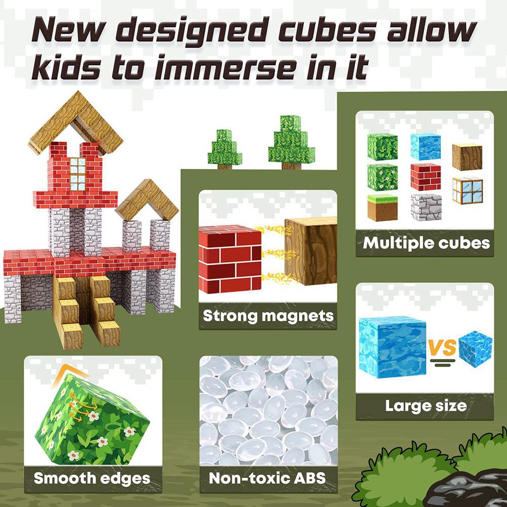 Magnetic Building Blocks Cube Magnet Set For Kid Age 3+ Diy Model Children Stem Best Montessori Sensory Toy