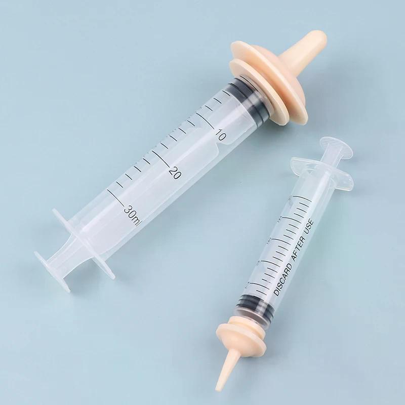 Newborn Pet Feeding Nipple For Dog Cat Hamster Feeding Pacifier For Medicine Feeding Pets Oral Syringe With Silicone Nipple