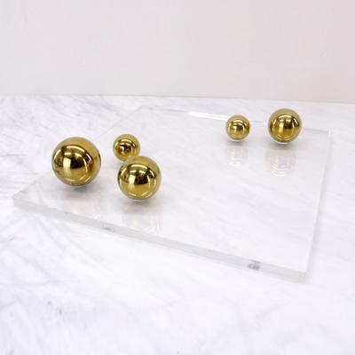 Modern and Simple Nordic Acrylic Planet Ornaments Metal Ball Decorative Tray Model House Sales Office Soft Decorations