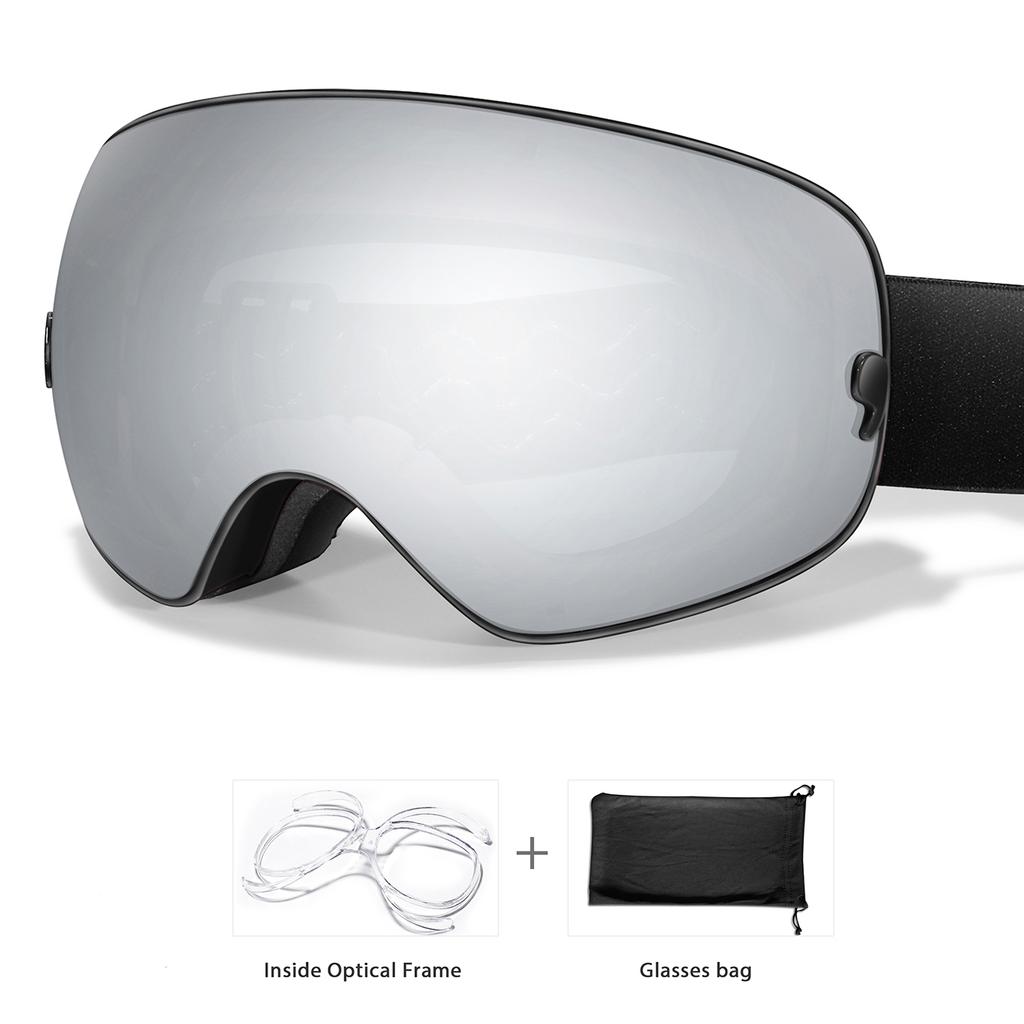 Anti-Fog UV400 Snowboard Goggles for Men Women Outdoor Sports Ski Mask Cycling Glasses with Replacement Lens Christmas Gift