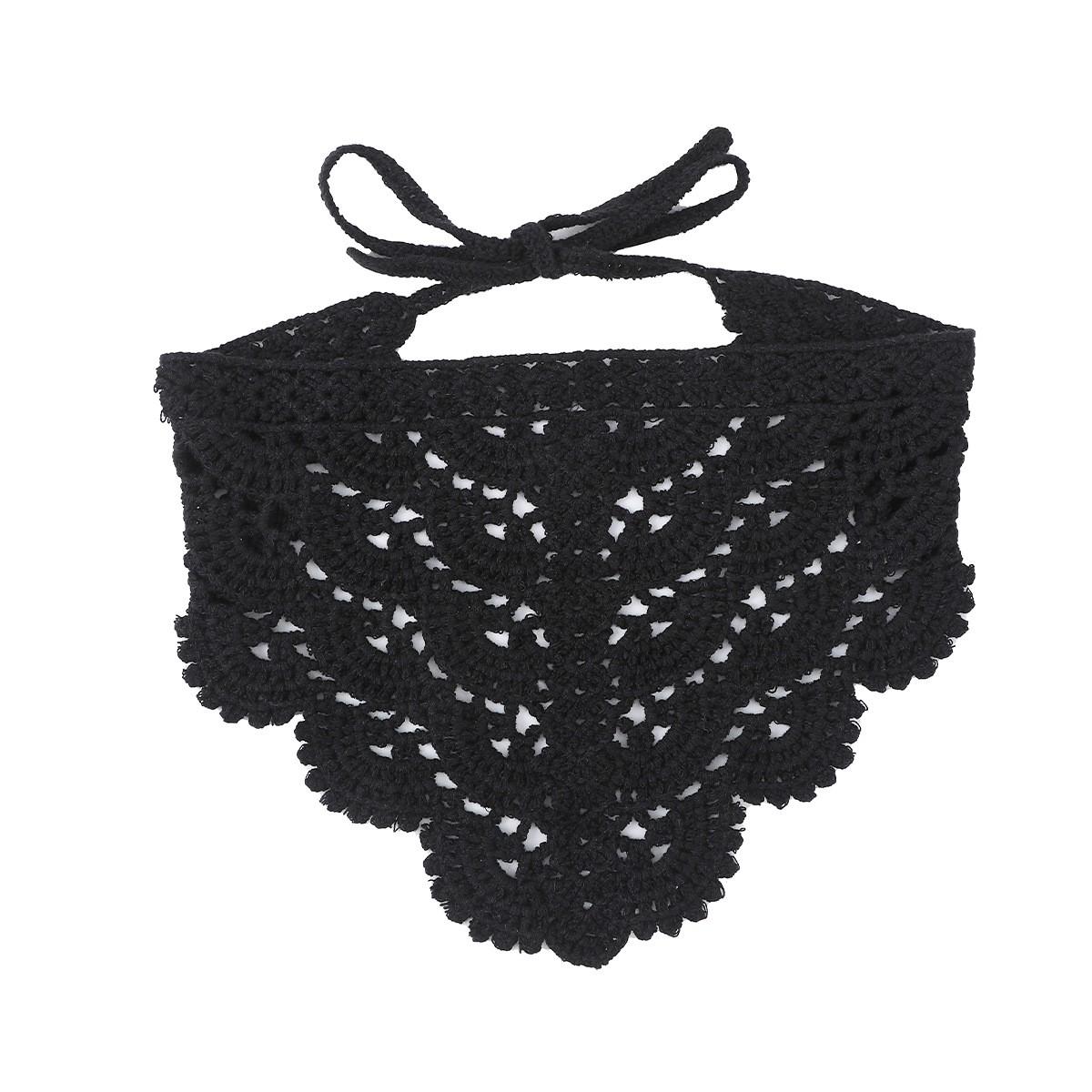 

Handmade Knitted Wool Beanie Hat with Crochet Pattern Winter Warm Headwear for Women Lightweight Soft Comfortable Fit One Size чёрный
