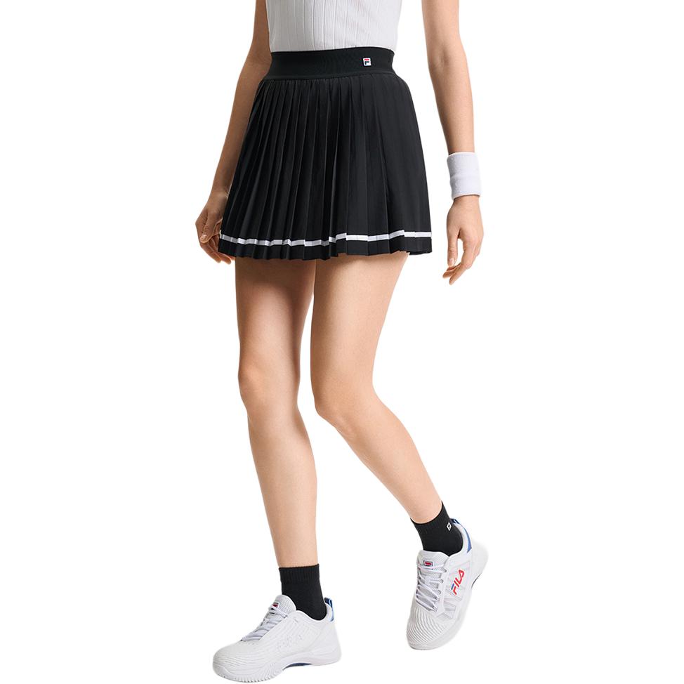 Fila Athletics Tennis Series Versatile Comfortable Pleated Casual Skirt Women Skirts Deep-Black A11W523308F-BK