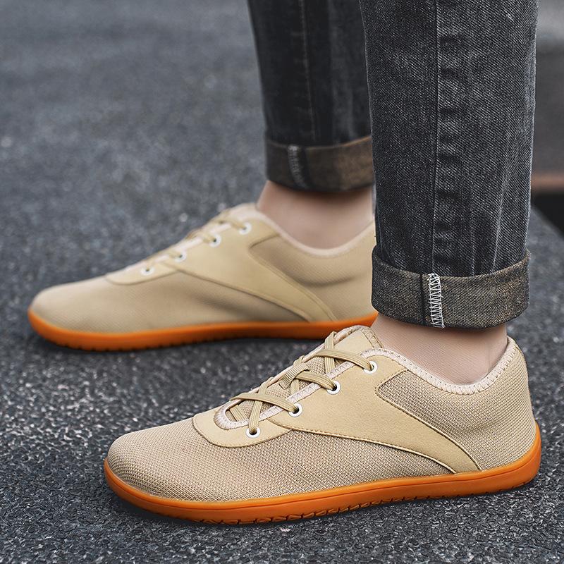 New Fashion Wide-headed Barefoot Casual Shoes Flying Woven Surface Outdoor Hiking Non-slip Shoes Men's and Women's Wide Last Hiking Shoes