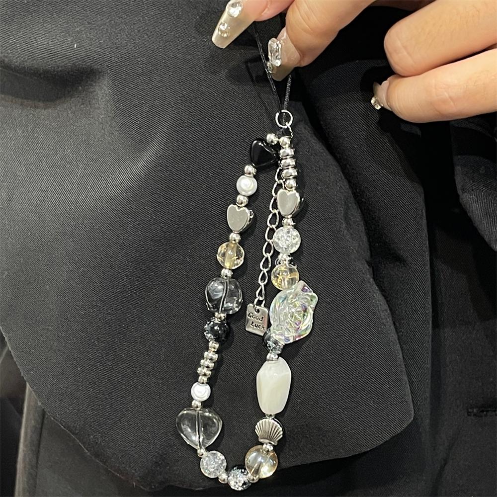

Y2K Rope for Phone Chain Lanyard Charm Strap Wrist Cute Crystal Bead Hanging Cord Bracelet Keychain for Camera Sweet Girl Woman