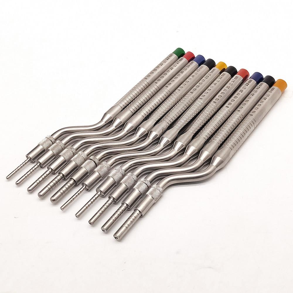 Outil d'ostéotome d'implant dentaire, outil de levage de Sinus dentaire, pointe courbée, poussoir de laboratoire dentaire, outils de dentiste