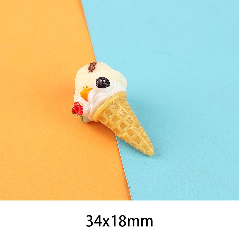 Simulation Ice Cream Resin Hair Clip, Keychain, and Shoe Buckle Accessories