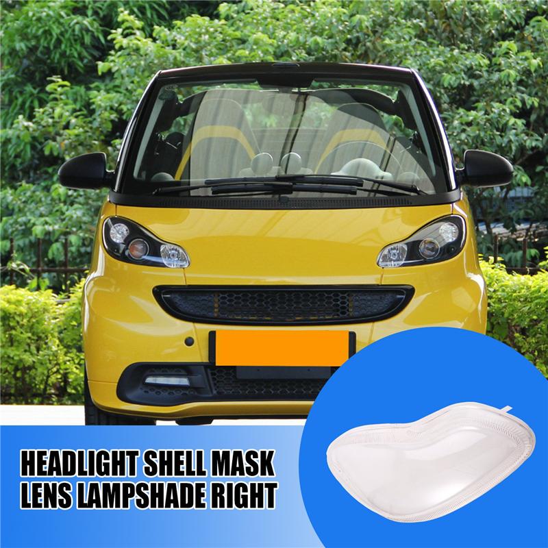 For Smart Fortwo W451 2009 - 2015 Car Headlight Shell Transparent Mask Lens Lampshade