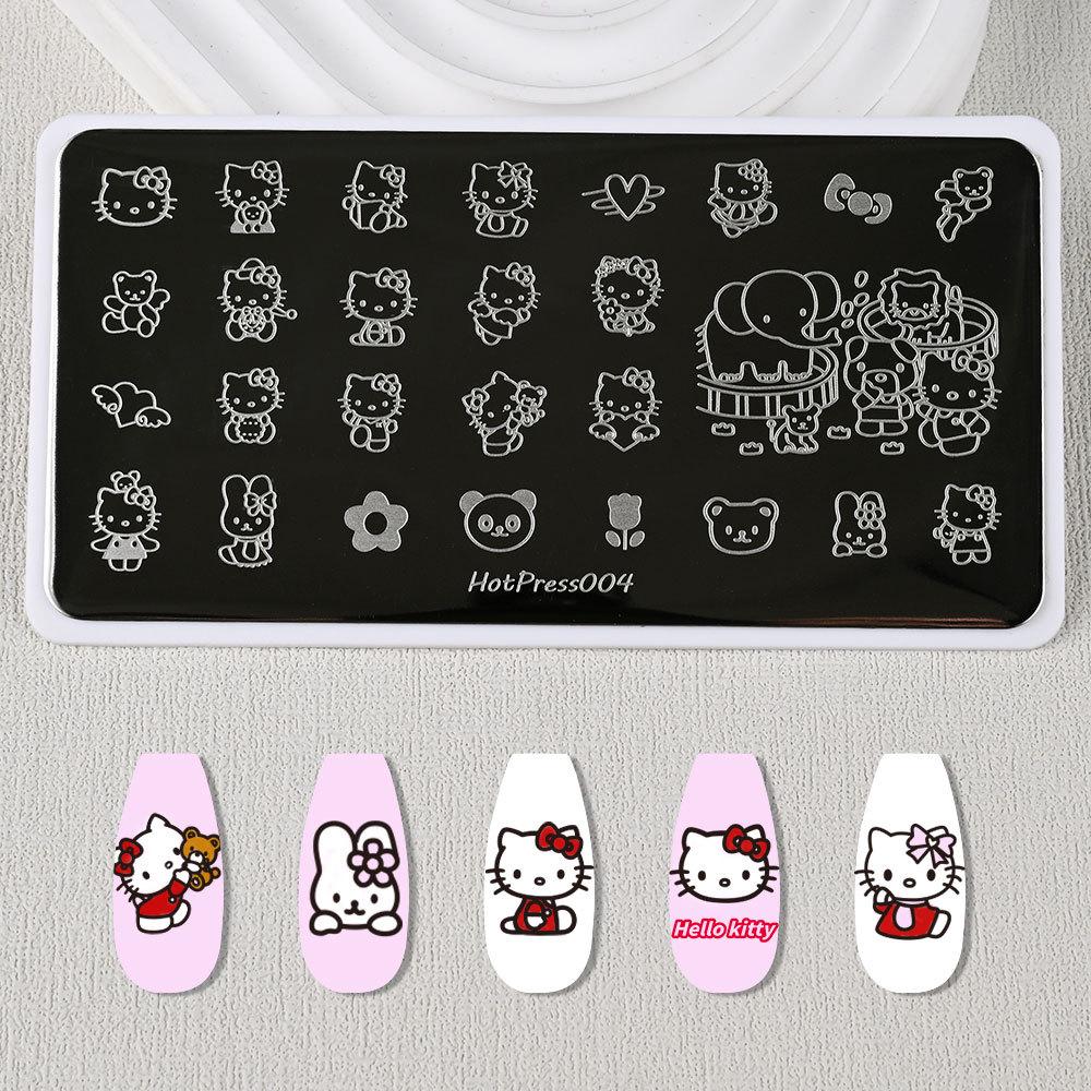KT Cat & Mickey Mouse Anime Nail Art Stamping Plate for Beginners