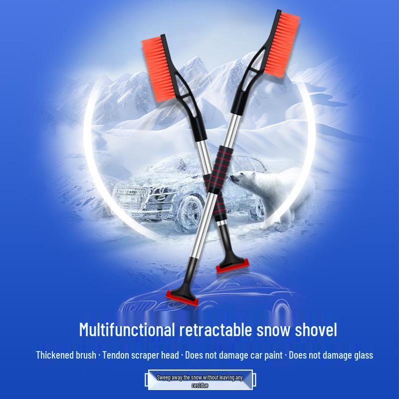 Retractable Multifunctional Car Snow Shovel - Snow Removal & Defrosting Tool, Extended Scraper, Protects Car Paint