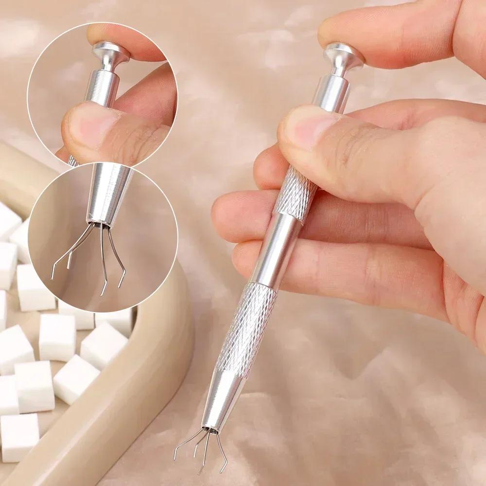 Mini 4 Claws Square Nail Art Sponge Nail Sponge Metal Grabber Set Multipurpose Blush Gradient Sponges Beauty Manicure Tools