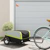 VidaXL Bicycle Trailer, Bicycle Cart with Bar, Luggage Trailer for Bicycle, Transport Cart, Black and Green 45 94046