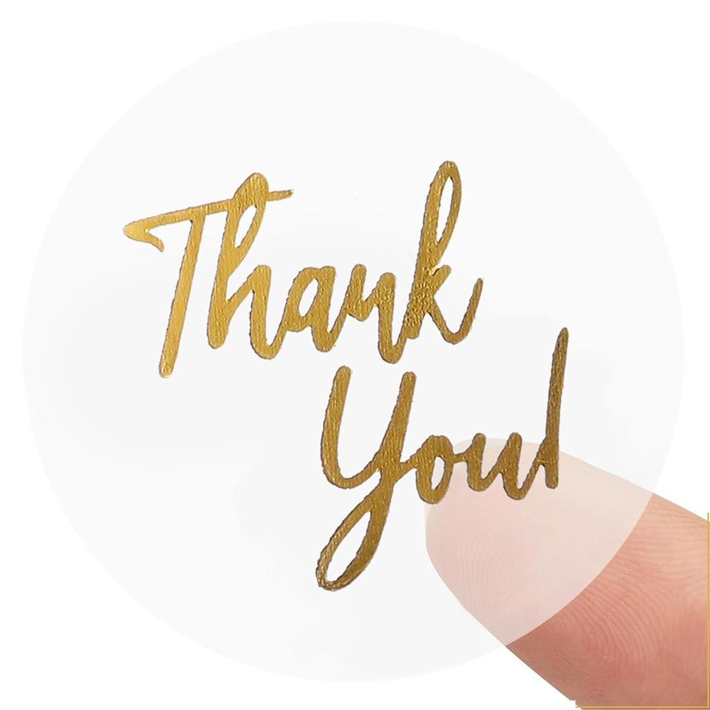 500 Pcs Gold Foil 'Thank You' Stickers for Small Business Gift Seal Labels Envelope Decoration