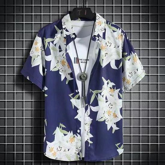 Unisex Summer Floral Short Sleeve Shirt - Hainan Sanya Travel & Casual Hong Kong Style Fashion