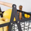 Detachable Double-Layer Wrought Iron Fruit and Snack Basket for Kitchen Countertop Storage