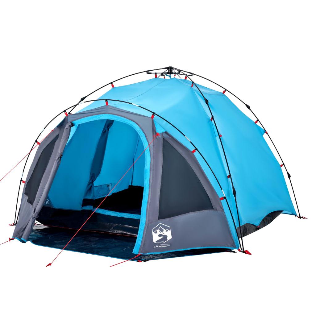 Vidaxl Tourist Tent, 3-Person, Blue, Quick Setup