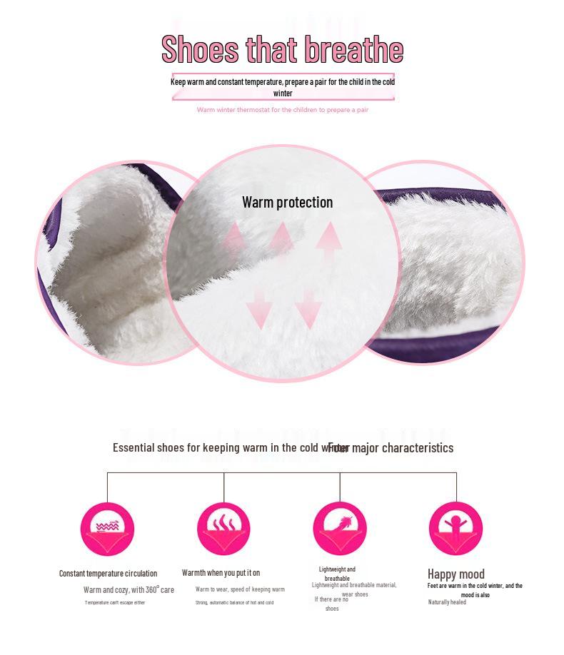 2025 Thickened Kids' Snow Boots: Warm Cotton, Winter Style, Plus Velvet for Boys & Girls