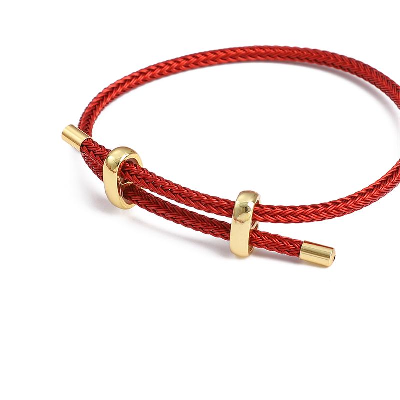 Semi-finished Adjustable Braided Red Rope Stainless steel Charms Wire For DIY Jewelry Making Beading Bracelet