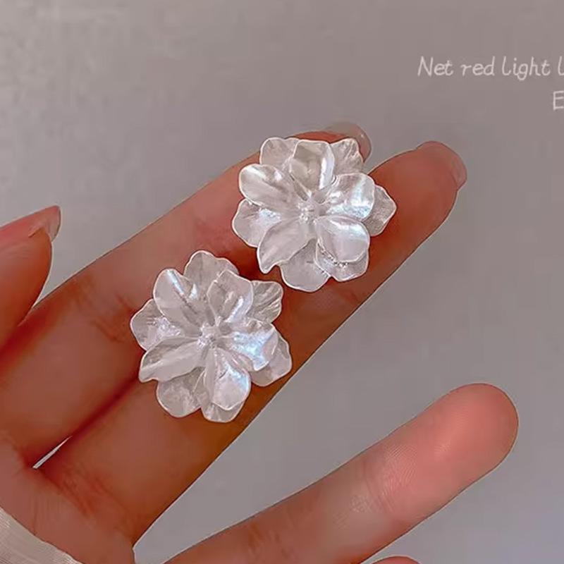 

2025 Новые Стильные Клипсы-Серьги с Цветами для Женщин - Летний Нишевый Дизайн, Высококлассные Украшения для Ушей без Прокола