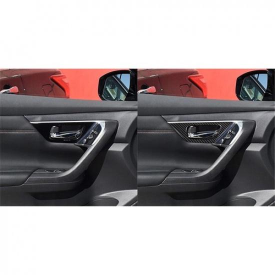 2Pcs Carbon Fiber Interior Front Door Handle Cover Trim For Nissan Altima Sedan