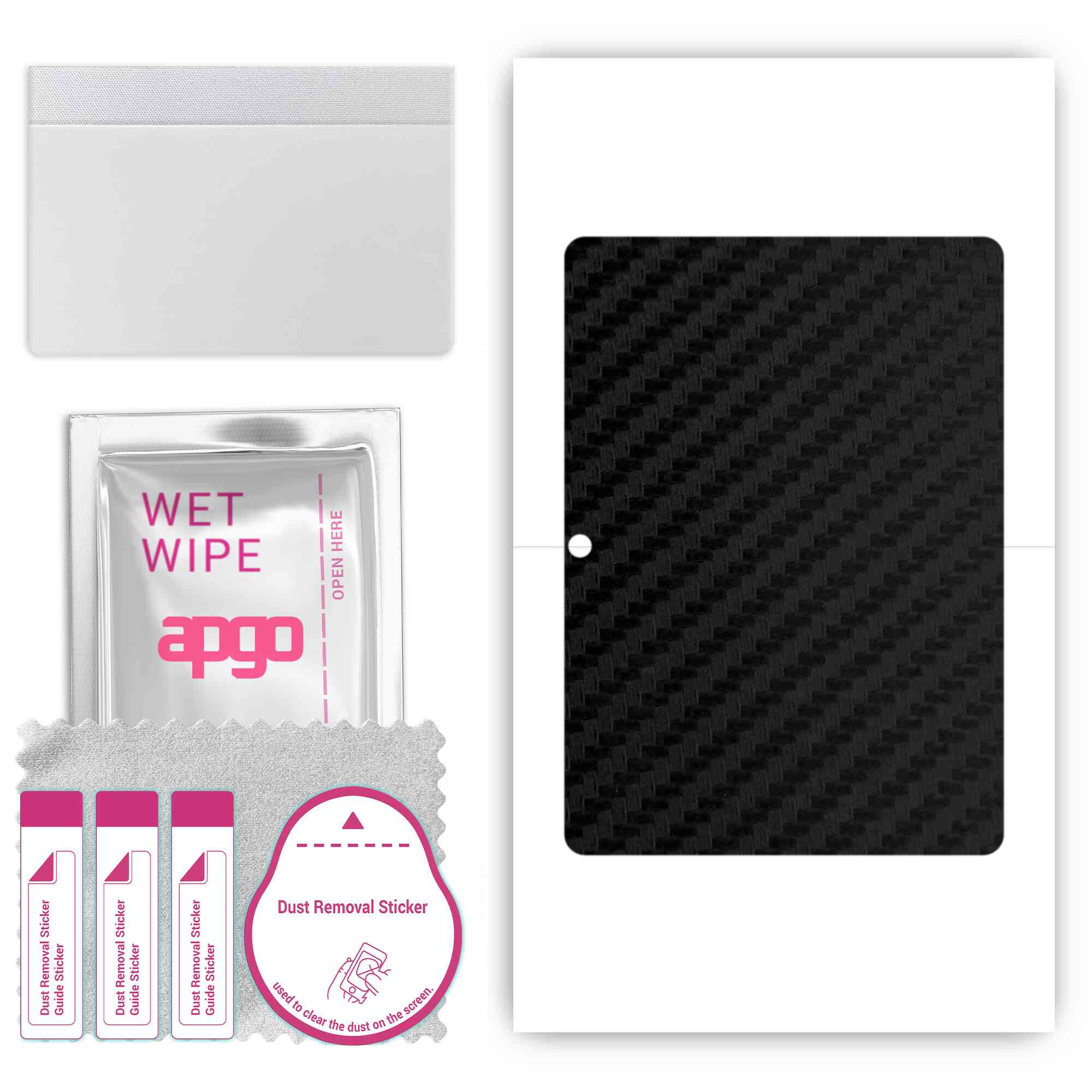 

apgo Protective Skin Sticker for the back compatible with Teclast M20 4G, Wrap Film, Foil, Vinyl - Pattern Carbon Black