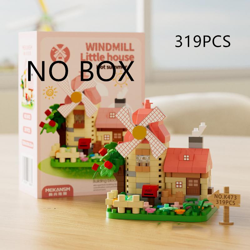 Deep Forest Windmill House Tree House Building Block Street View Building Children's Educational Assembly Toy