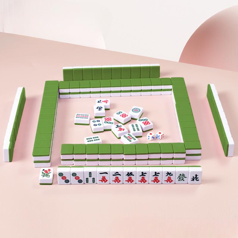 24/26/30mm Mini-Mahjong Brettspiel Tragbares Reiseset 144 Teile Chinesisches Mahjong Klassisches Traditionelles Chinesisches Familien-Tischspiel