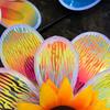 1 Piece Colorful Film Double-Layer Sunflower Windmill Rotating Sunflower Wind Spinner Stake Standing Lawn Flower Pinwheel