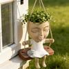 Exquisite Creative Resin Portrait Vase with Drainage, Perfect for Plants