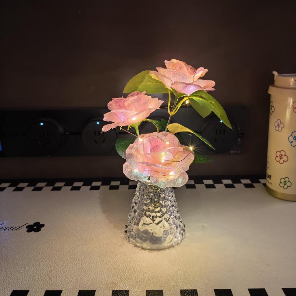 Cross-border Rose Bouquet Night Light Gift for Valentine's, Teacher's, Mother's Day, Christmas