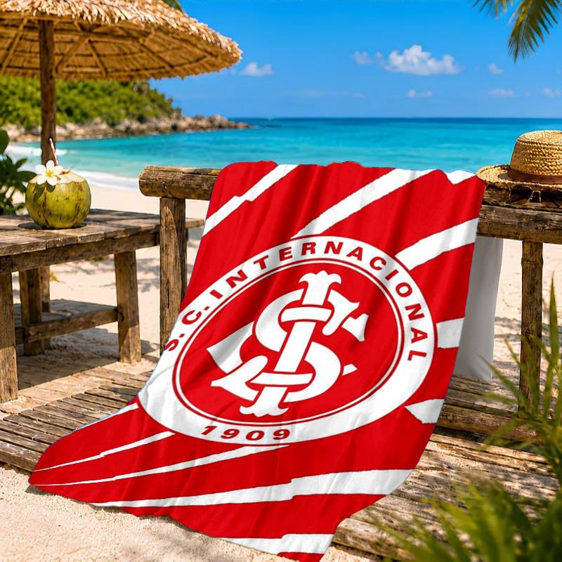 Inter Club Emblem Printed Microfiber Beach Towel, Soft And Absorbent, Quick-Dry, Ideal for Summer Travel, Beach Essential, Swimming Pool