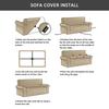 1Pc Printed Sofa Slipcover Non-Slip Elastic Sofa Cover With Skirt Furniture Protector For Bedroom Office Living Room Home Decor