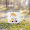 Hello Pumpkin Print Enamel Mugs Coffee Cups Fall Thanksgiving Party Juice Mug Handle Cup Autumn Holiday Gifts for Family Friends