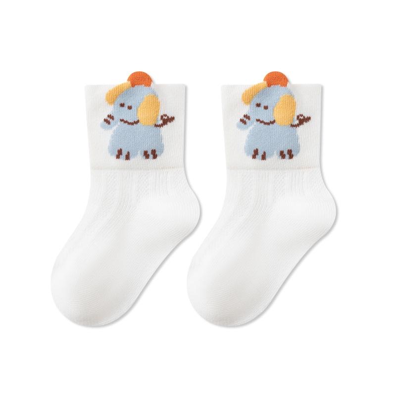 

Cute Cartoon Animal Baby Socks Breathable Mesh Summer Thin Toddler Socks Soft Cotton Newborn Kids Mid Tube Socks For Boys Girls S белый