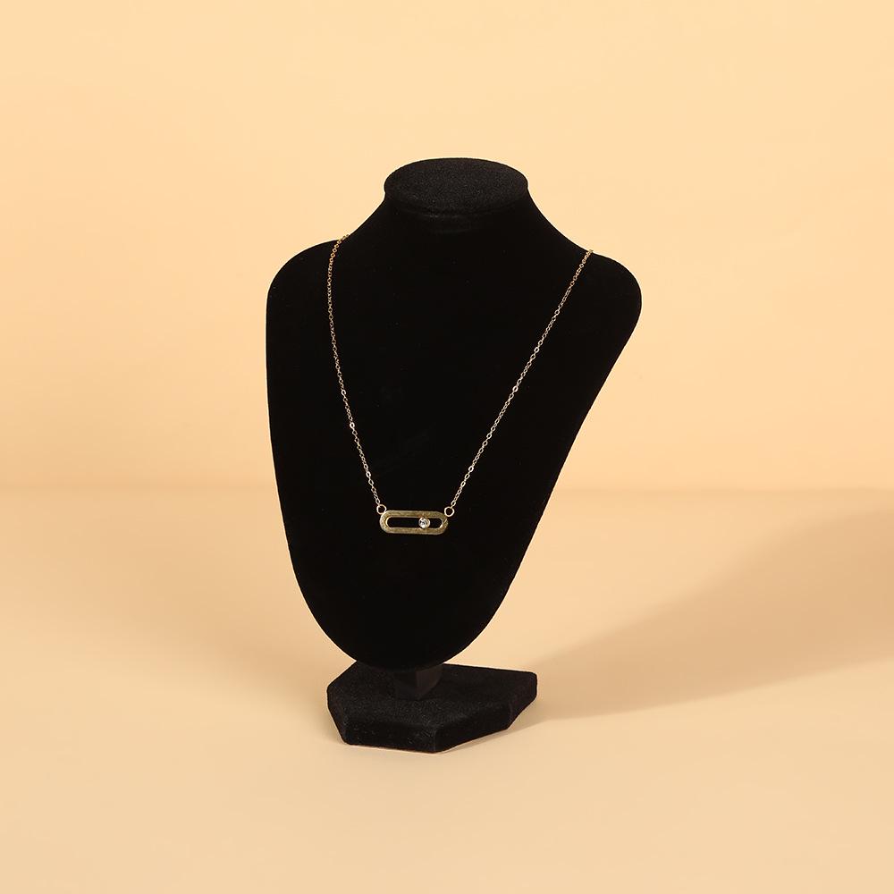 High-End Black Velvet V-Shaped Necklace Display Stand