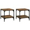 819382 vidaXL Side Tables 2 Pcs Smoked Oak 40x40x40 Cm Engineered Wood