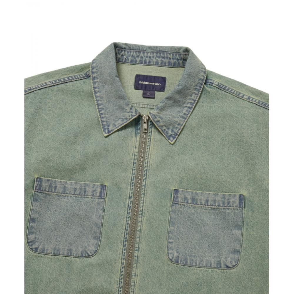 Thisisneverthat Washed Denim Zip Shirt Tint