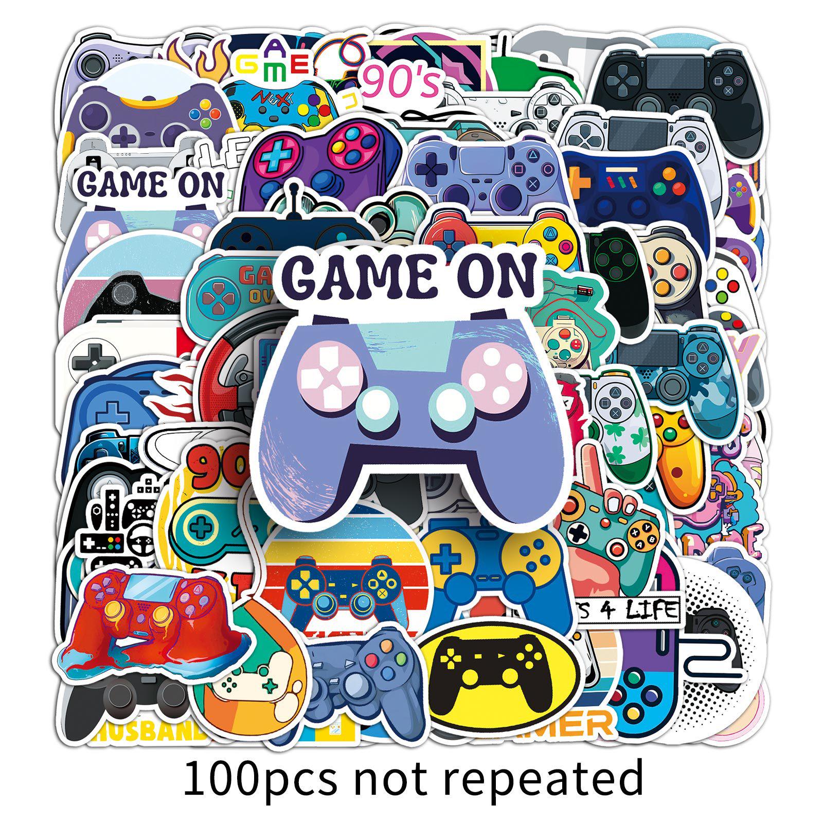 100 Game Controller Cartoon Stickers - Trendy Waterproof Decorations for Laptops & Phones
