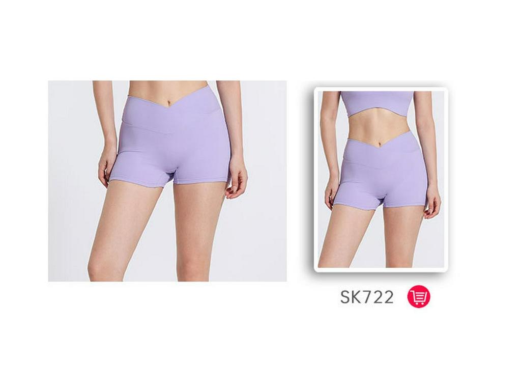 Women's High Waist Pleated Quick-Dry Yoga Shorts - Peach Hip Lifting Fitness Running Pants