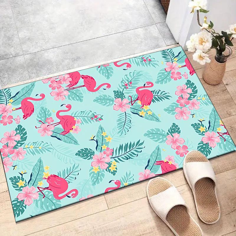 Crystal Velvet Flamingo Printed Area Rug Carpet for Bedroom, Living Room, Home Office Decor, Rugs Mat, Fashion Mat Rug for Bedside A25