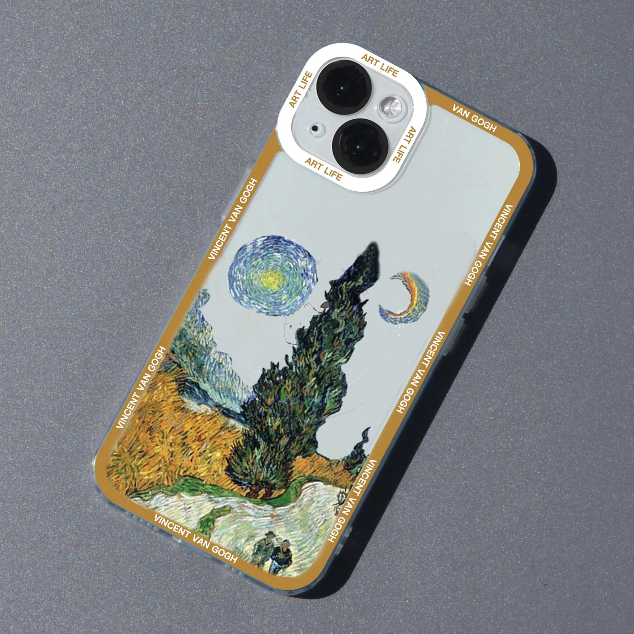 

Van Gogh Sunflowers The Starry Night Art Aesthetic Phone Case For iPhone 15 14 13 12 11 Pro Max Mini X XR SE 8 Plus Soft Cover iPhone 15 Pro Max