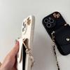 Leather Textured Crossbody Chain Card Holder for iPhone 17/16 Pro Max/15/14 Protective Case