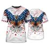 3D American Eagle Flag Print Tee Shirt USA National Emblem Men's